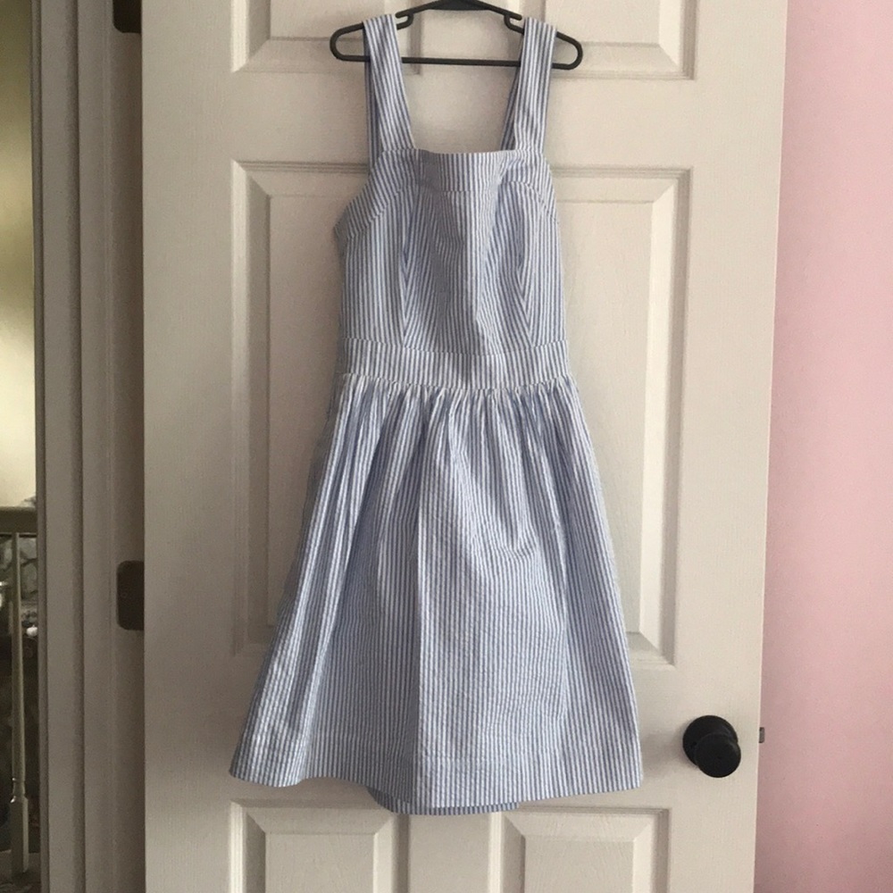 J. Crew blue and white pin stripe dress
